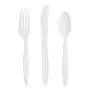 Smarty Had A Party White Plastic Cutlery Set - 1000 Sets - 1 of 4