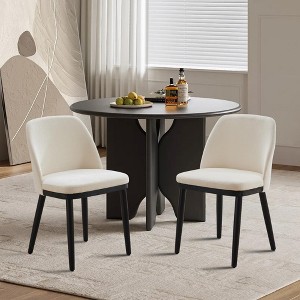 Upholstered Dining Chairs Set of 2, Modern Kitchen Chairs with Thick Cushions, Dining Room Chair with Wood Legs for Dining Room Kitchen Restaurant - 1 of 4