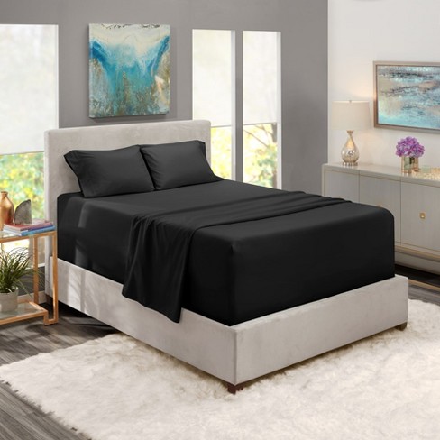 Nestl Extra Deep Pocket 4 Piece Microfiber Bed Sheet Set - Full - Black :  Target