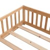 Okak Full Size Bed with Headboard,Solid Wood Platform Bed Frame with Fence,Suitable for children, Pine Wood, Natural - 3 of 4