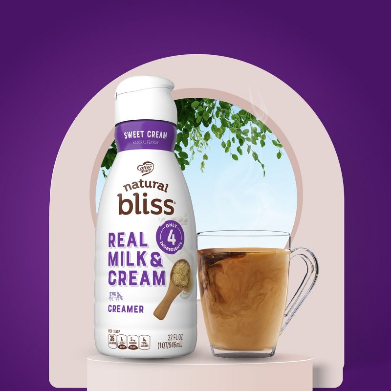 Coffee mate Natural Bliss Sweet Cream Creamer - 32 fl oz (1qt), 2 of 9