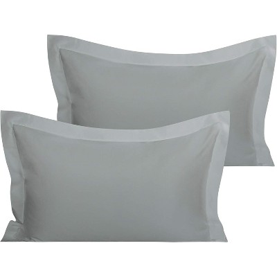 2 Pack Organic Cotton Pillow Shams, Sateen Weave Oxford Pillowcases - NTBAY