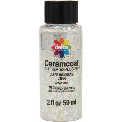 Delta Ceramcoat Glitter Explosion Acrylic Paint (2oz) - Clear Hologram :  Target