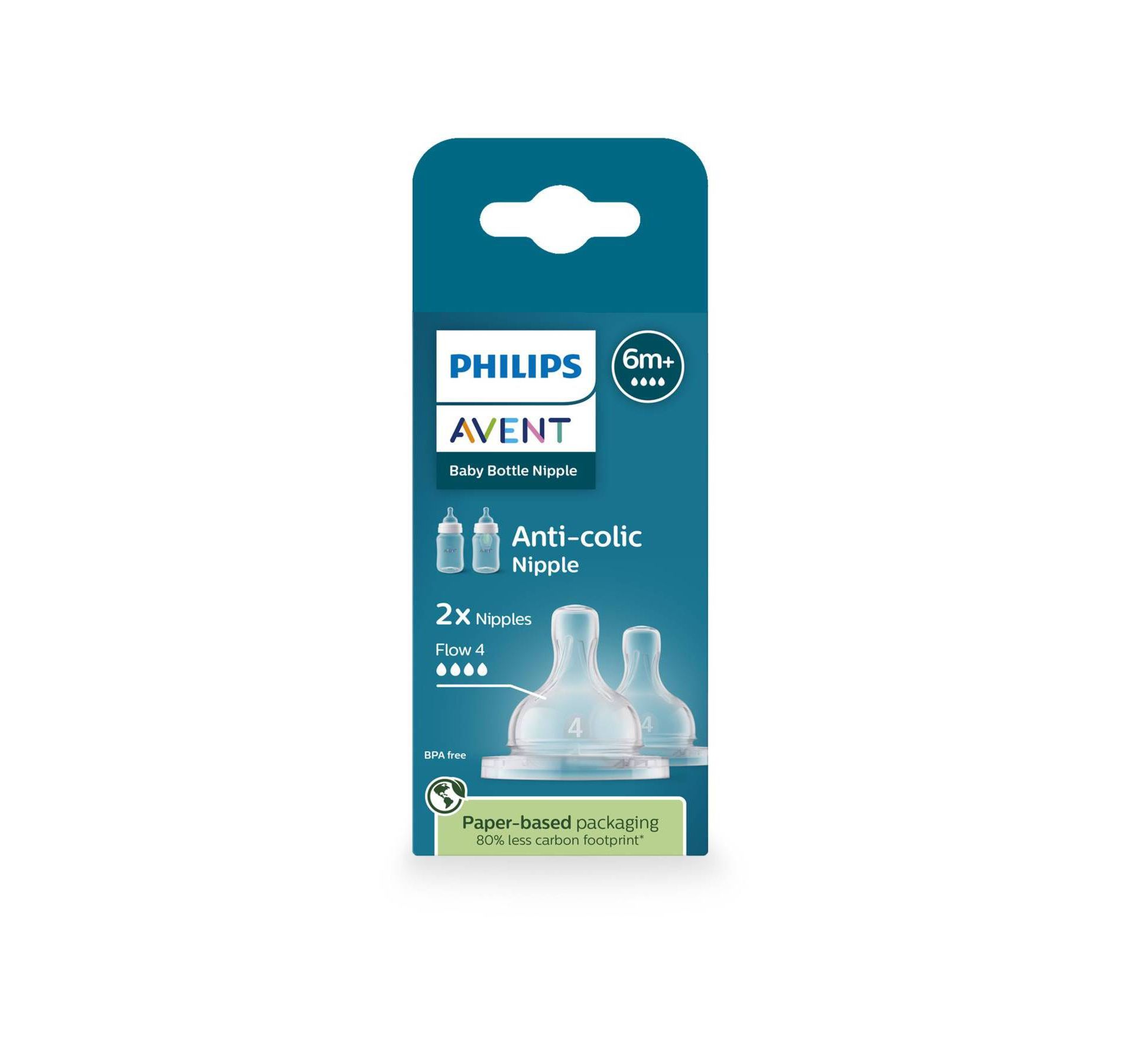 Philips Avent Anti-Colic Nipples - Flow 4 - 2pk: BPA-Free Silicone Level 4 for Avent Bottles