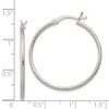 Black Bow Jewelry 1.5mm, Sterling Silver, Textured Round Hoop Earrings, 30mm (1 1/8 In) - 4 of 4