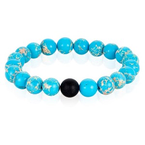 West Coast Jewelry Men's Polished 10mm Natural Stone Bead Stretch Bracelet - 1 of 4