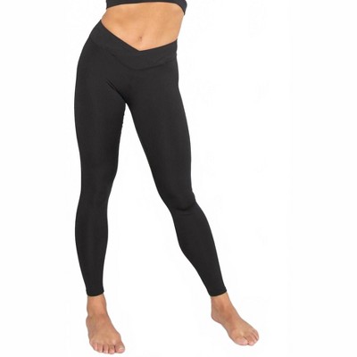 Women's Recycled Poly Criss Cross Waist Band Legging With Back Pocket - Body Wrappers