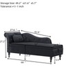 Velvet Chaise Lounge Storage Bench Upholstered Bed Bench, Gray/Beige/Blue/Orange/Green/Black/Burgundy-ModernLuxe - 2 of 4