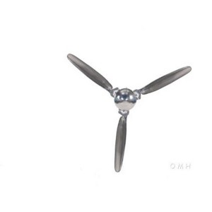 3-Blade Aluminum Propeller 24" H – Nickel Finish – Aviation Wall Decor By Old Modern Handicrafts - 1 of 4