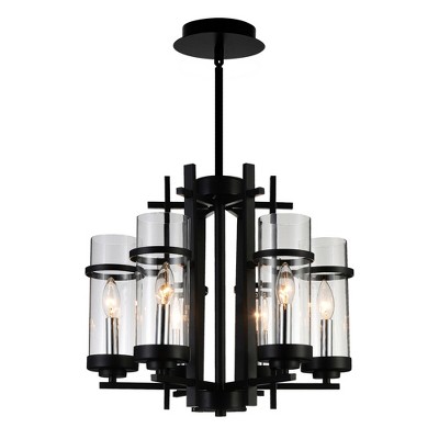 CWI Lighting Sierra 6 Light Up Chandelier With Black Finish