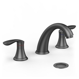 Whizmax Bathroom Faucets for Sink 3 Hole, Faucet for Bathroom Sink, Bathroom Faucet with Pop up Drain and Cold Hot Water Lines - 1 of 4