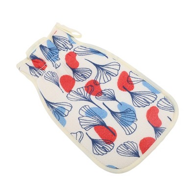 Unique Bargains Double Side Drawstring Shower Gloves 9.06"×5.83" 1 Pc
