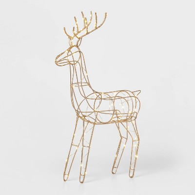 Dew Drop Standing Reindeer Decorative Figurine Champagne - Wondershop™