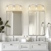 DORESshop 24 in. 3-Light Brushed Nickel Bathroom Vanity Light with Crystal Accents and Clear Hammered Glass Shades - 3 of 4