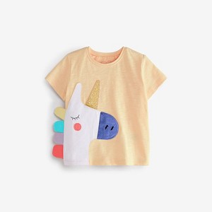MyKids-USA Baby Cartoon Animal Patched Graphic Short Sleeve O-Neck Design Tops - 1 of 2