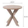 JIONJOY Round Farmhouse Cross Leg Side Table - Vintage Grey Finish, French Country Accent Table for Living Room, Bedroom, or Small Spaces - 2 of 2