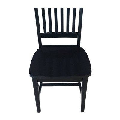 Elegant Mission High Slat Back Solid Wood Side Chair in Black - Set of 2