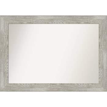 42" x 30" Non-Beveled Dove Gray Wash Wall Mirror - Amanti Art