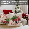 Red Truck Christmas Decor Outdoor Christmas Throw Pillow Covers 18x18 for Home Car Office, Set of 2 - 4 of 4
