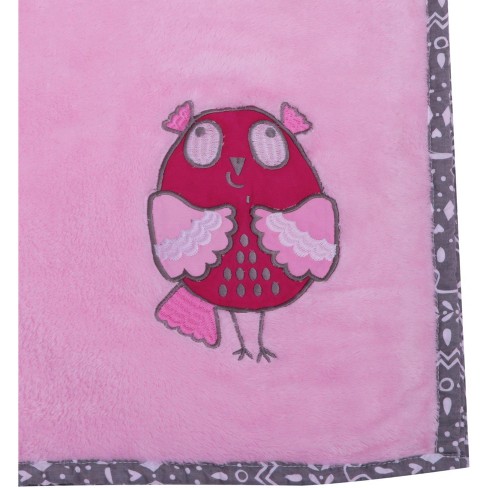 Pink owl outlet baby blanket