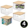 Barydat 8 Pack Plastic Storage Baskets with Bamboo Lid Pantry Organization  Storage Containers Lidded Storage Bins Container for Shelves Drawers