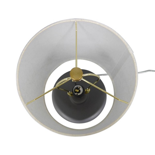 Lámpara de mesa de cerámica 17"x9.5" con base de madera - Threshold™: Pantalla de lino, sin necesidad de ensamblaje 8