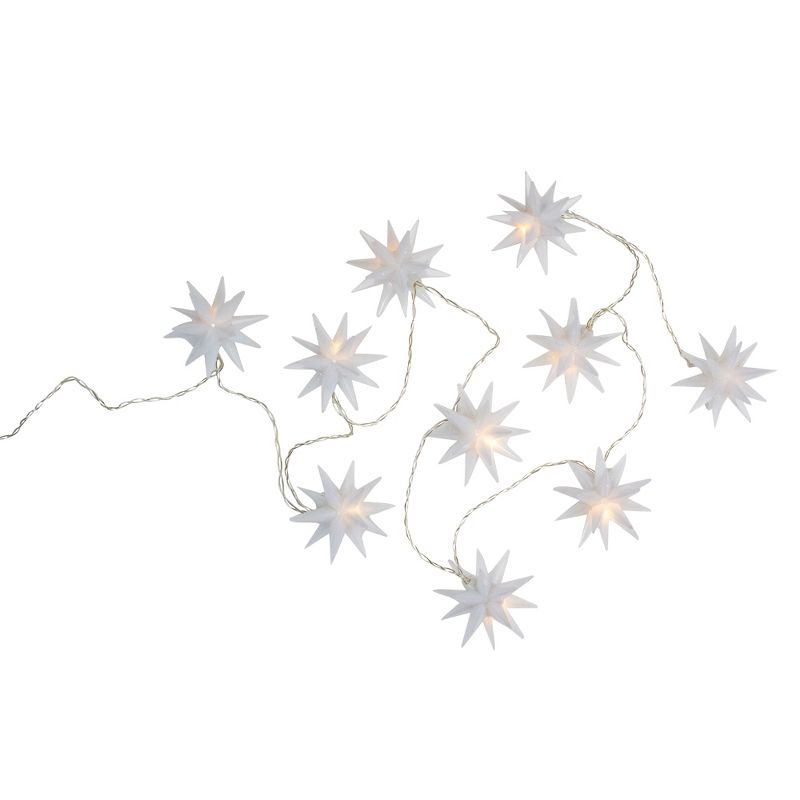 Northlight 10-Count LED White Star Christmas Fairy Lights, 5.25ft, Copper Wire, 4 of 7
