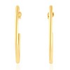 Pompeii3 14k Yellow Gold 2mm Designer Hoops Women's Earrings 1 3/4" Tall 1.60grams - 2 of 4