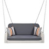 CAVINAS 2-Seat Wicker Porch Swing,Hanging Bench with Chains,Cushion and 2 Pillow,Patio Swing for Backyard Garden Poolside - 2 of 4
