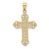 Black Bow Jewelry 14k Yellow Gold Fleur de lis Cross Pendant, 19 x 35mm - 3 of 4