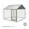 LAOTIES Heavy Duty Outdoor Dog Kennel,Large Metal Playpen with Rotating Feeder,Waterproof UV Cover,Lockable Door - 2 of 4