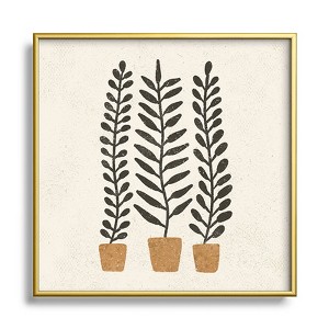 Pauline Stanley Potted Ferns Black Terracotta Metal Framed Art Print - Deny Designs - 1 of 4