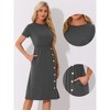 Allegra K Women's Crew Neck Short Sleeve Elegant Casual Wedding Dress - 2 of 4