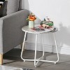 VECELO Patio Outdoor Side Snack Table, Small Round Anti-Rust Metal Style Desk for Garden or Balcony - 4 of 4
