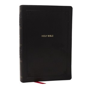 NKJV Giant Print End-Of-Verse Reference Bible, Black Leathersoft, Red Letter, Comfort Print - by  Thomas Nelson (Leather Bound) - 1 of 1