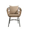 2 Pcs Outdoor Seats With Water Resistant Cushion, Patio Outdoor Wicker Rattan Dining Chairs, Bistro Chairs With Metal Frame - 3 of 4