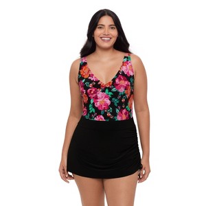 Trimshaper Women's Solid Julie One Piece - 1 of 3