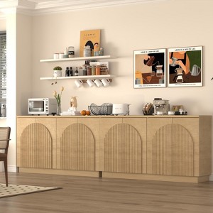 Brafabhome Accent Sideboards Buffet Cabinet with Arched Reeded Door, Modern Credenza Storage Cabinet with Adjustable Shelves for Living Room Bedroom - 1 of 4