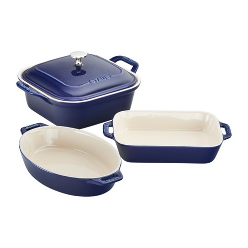 Staub Ceramics 4-pc Baking Pans Set, Casserole Dish With Lid