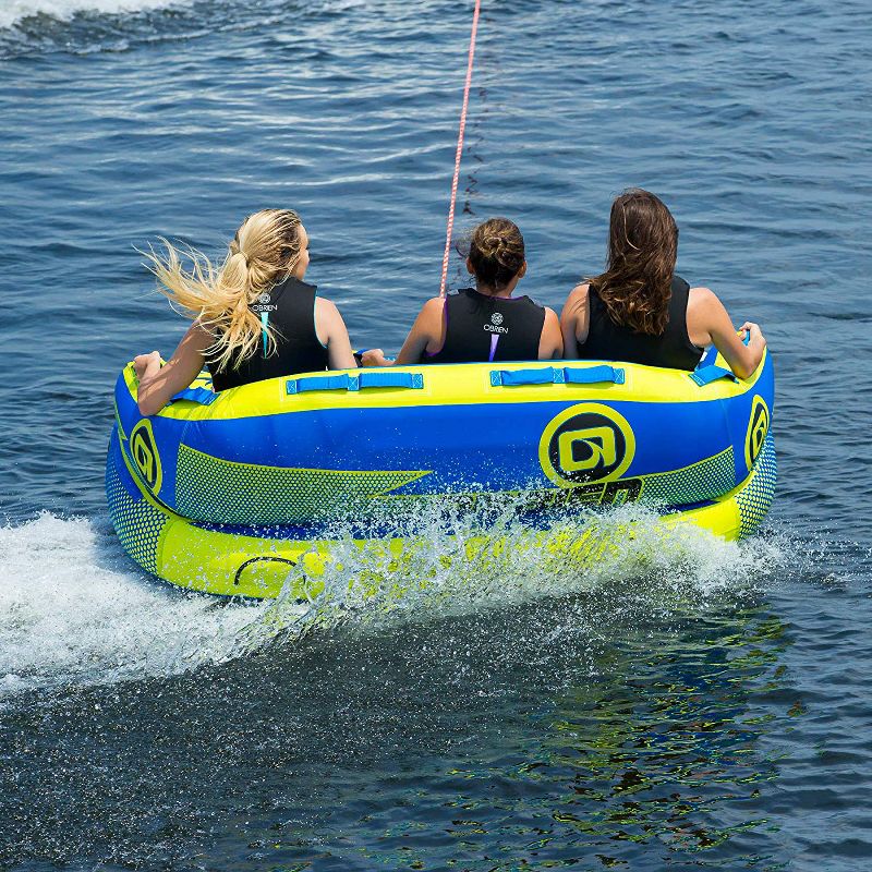O'Brien Watersports Heavy-Duty Durable Barca 3 Person Raft Comfy Kickback Lightweight Towable Boat Tube, Blue, 4 of 6
