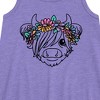 Girls' - Instant Message - Highland Cow Flower Crown Graphic Sleeveless Aline Dress - 2 of 4