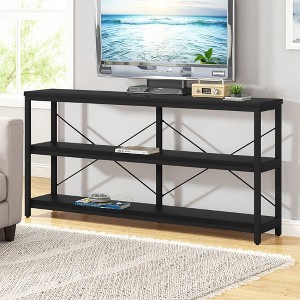 Kumasinova 55.12 Inch Console Table with 3-Tier Storage Shelves,Industrial Entryway Table for Hallway,Living Room & Entryway - 1 of 4