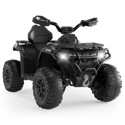 12V Electric Ride on Toys with Remote Control, Kids ATV with LED & Bluetooth, Dual 45W Motors & 3 Speed Electric Car for Kids