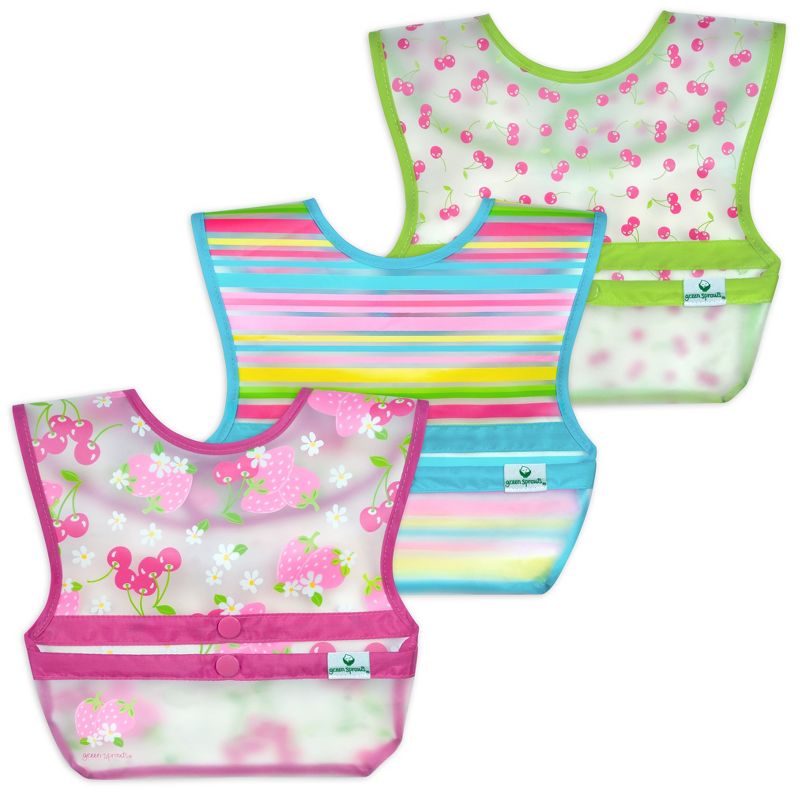 green sprouts Snap & Go Wipe-off Bibs 3pk, 1 of 7