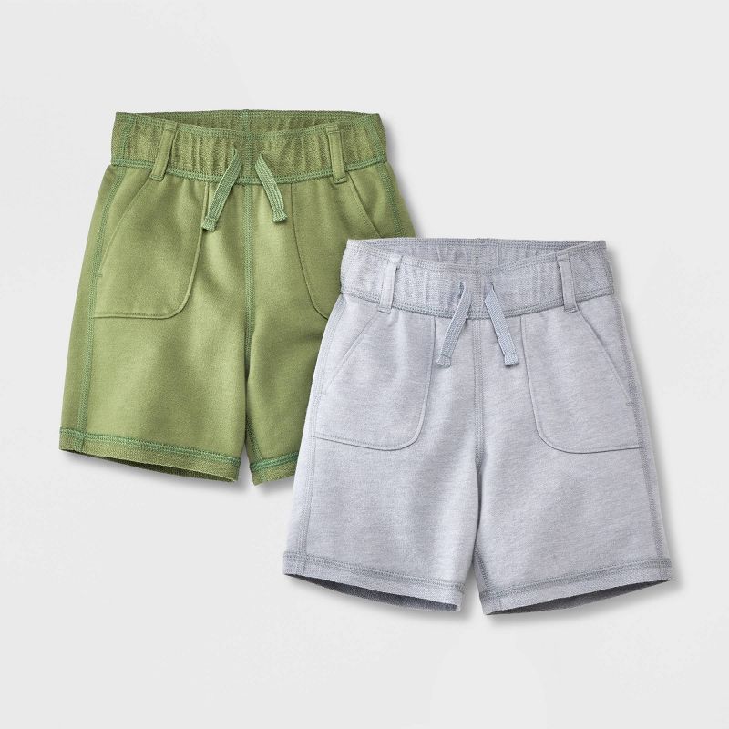 Toddler Boys&#39; 2pk Regular Fit Adaptive Knit Shorts - Cat &#38; Jack&#8482; Gray, 1 of 5