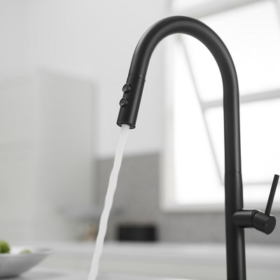 Matte Black Brass High Arc Single Handle Kitchen Faucet