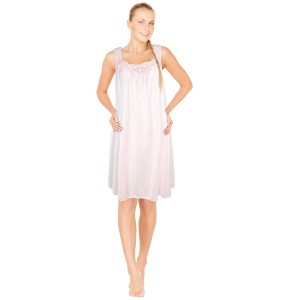 JEFFRICO Womens Sleeveless Nightgowns Sleepwear Soft Pajama Dress Nightshirts - 1 of 4