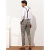 Lars Amadeus Men's Plaid Pattern Suspenders Dress Pants - 3 of 4