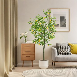 6FT Artificial Lemon Tree Potted That Look Real, Faux Lemons Citrus Plants with Yellow Fake Lemons Fruits in Pot, Indoor Tall Artificial Trees - 1 of 4