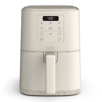 bella 4qt Slim Air Fryer Oatmilk: Small Beige Electric Fryer, 1300W, 2-Year Warranty, Plastic & Aluminum, 7.27 lbs